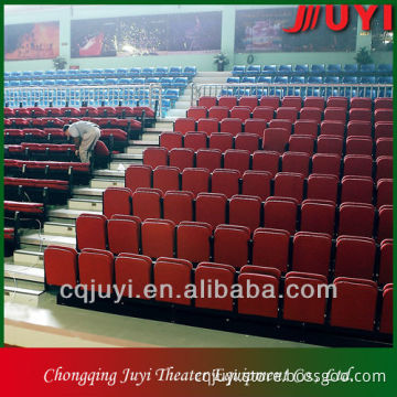 JY-768 factory price fabric telescopic bleachers seating armrest telescopic bleachers
